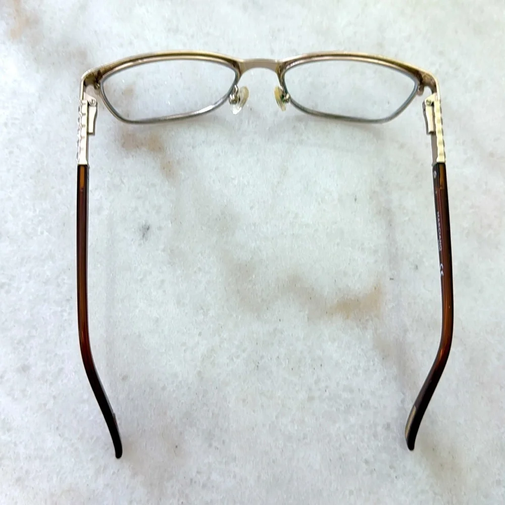 Guess Marciano GM 248 Brown and Gold Embellished Eyeglasses Frames 53 17 135